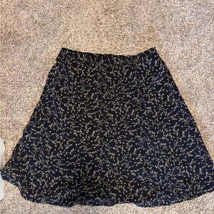 Black Skirt with White Floral Pattern